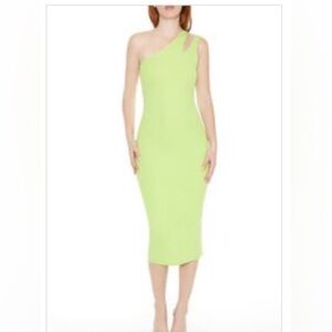 Neon CutOut One Shoulder Midi Dress